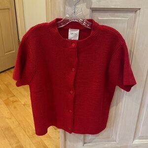 Le Lis Vibrant Red Knit Cardigan